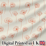 Minimal Line Art Floral Pattern Terracotta Design Cute Unique Gift  Digital Print Material by the Metre UK Sewing Quilting Textile