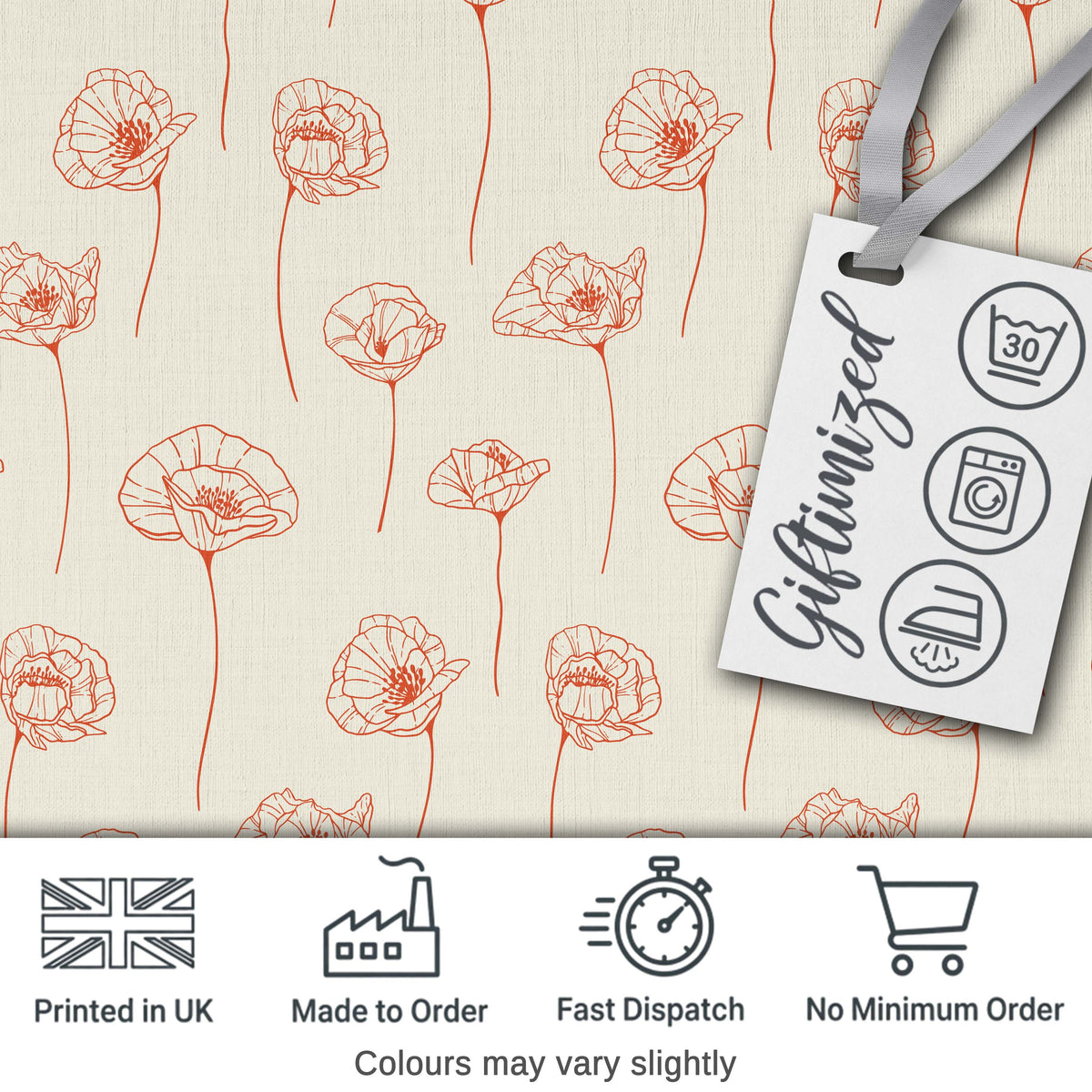 Minimal Line Art Floral Pattern Terracotta Design Cute Unique Gift  Digital Print Material by the Metre UK Sewing Quilting Textile
