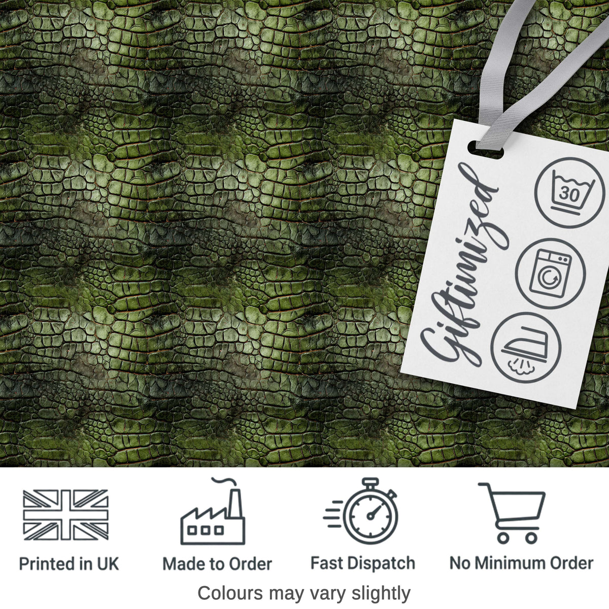 Green Crocodile Skin Texture Pattern Thoughtful Gift Idea Lovely  Digital Print Material by the Metre UK Sewing Quilting Textile