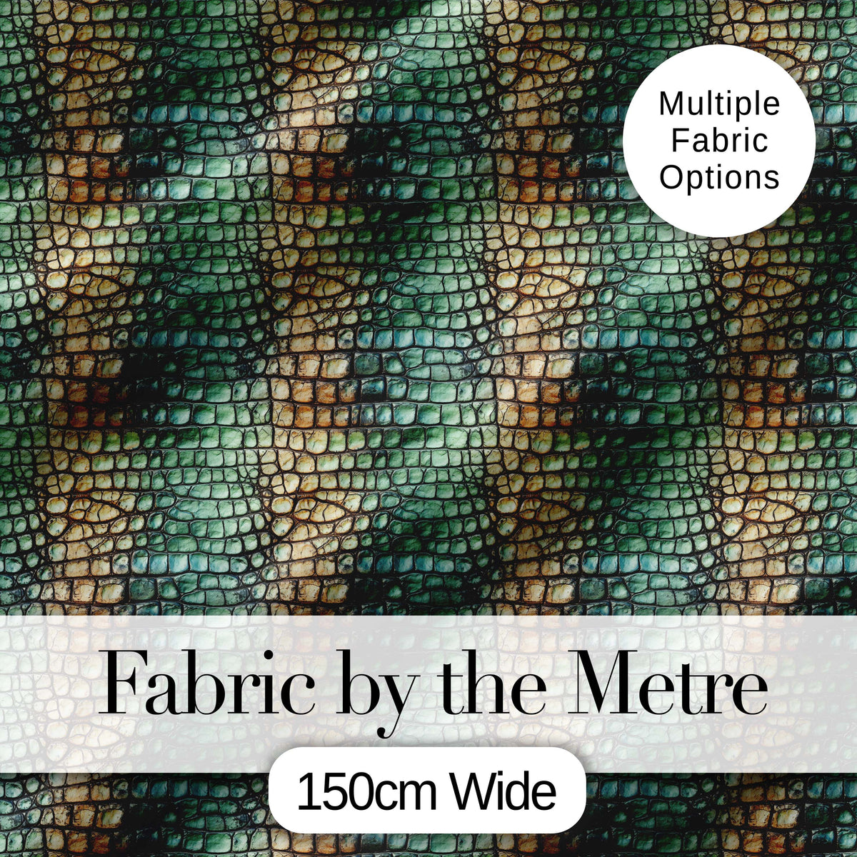 Teal Crocodile Skin Texture Pattern Luxury Design Cute Unique Gift  Digital Print Material by the Metre UK Sewing Quilting Textile