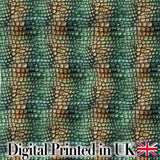 Teal Crocodile Skin Texture Pattern Luxury Design Cute Unique Gift  Digital Print Material by the Metre UK Sewing Quilting Textile