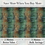 Teal Crocodile Skin Texture Pattern Luxury Design Cute Unique Gift  Digital Print Material by the Metre UK Sewing Quilting Textile