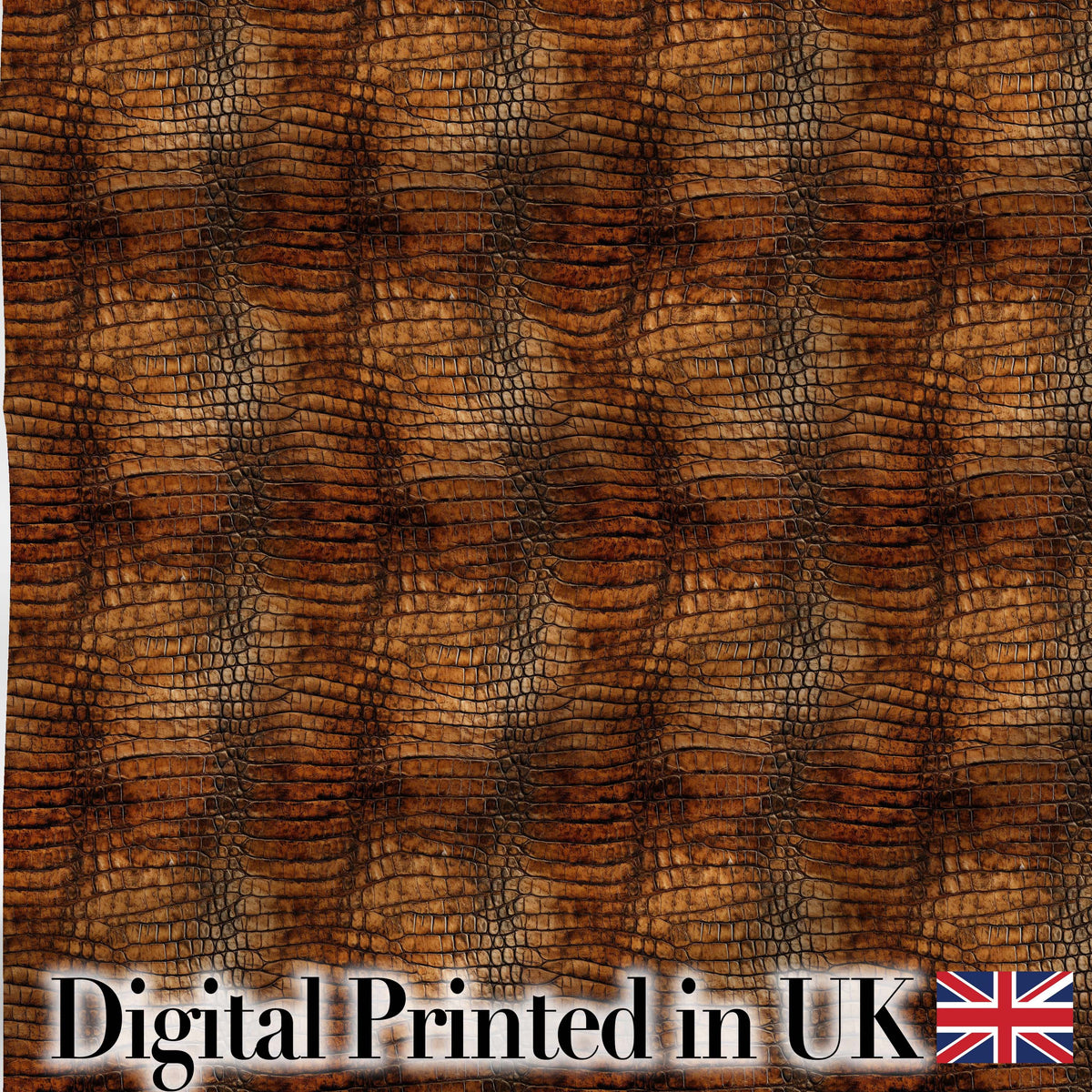 Glossy Tan Crocodile Texture Pattern Luxury Leather Look Design  Digital Print Material by the Metre UK Sewing Quilting Textile