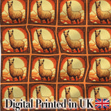 Standing Alpaca Mountain Sunset Scenic Pattern Perfect Gift for Her  Digital Print Material by the Metre UK Sewing Quilting Textile