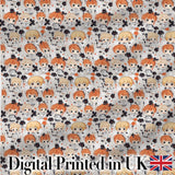 Cute Chibi Kids Floral Pattern Kawaii Character Design Lovely  Digital Print Material by the Metre UK Sewing Quilting Textile