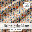 Artistic Female Portrait Cream Blue Abstract Pattern Lovely  Digital Print Material by the Metre UK Sewing Quilting Textile