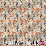 Artistic Female Portrait Cream Blue Abstract Pattern Lovely  Digital Print Material by the Metre UK Sewing Quilting Textile
