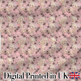 Blonde Chibi Girl Floral Pink Pattern Cute Character Design Lovely  Digital Print Material by the Metre UK Sewing Quilting Textile