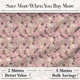 Blonde Chibi Girl Floral Pink Pattern Cute Character Design Lovely  Digital Print Material by the Metre UK Sewing Quilting Textile