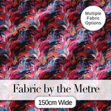 Vibrant Fluid Marble Swirl Abstract Pattern Pink Blue Orange Lovely  Digital Print Material by the Metre UK Sewing Quilting Textile