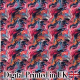 Vibrant Fluid Marble Swirl Abstract Pattern Pink Blue Orange Lovely  Digital Print Material by the Metre UK Sewing Quilting Textile
