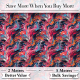 Vibrant Fluid Marble Swirl Abstract Pattern Pink Blue Orange Lovely  Digital Print Material by the Metre UK Sewing Quilting Textile