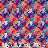 Colourful Liquid Marble Swirl Pink Purple Orange Abstract Pattern  Digital Print Material by the Metre UK Sewing Quilting Textile