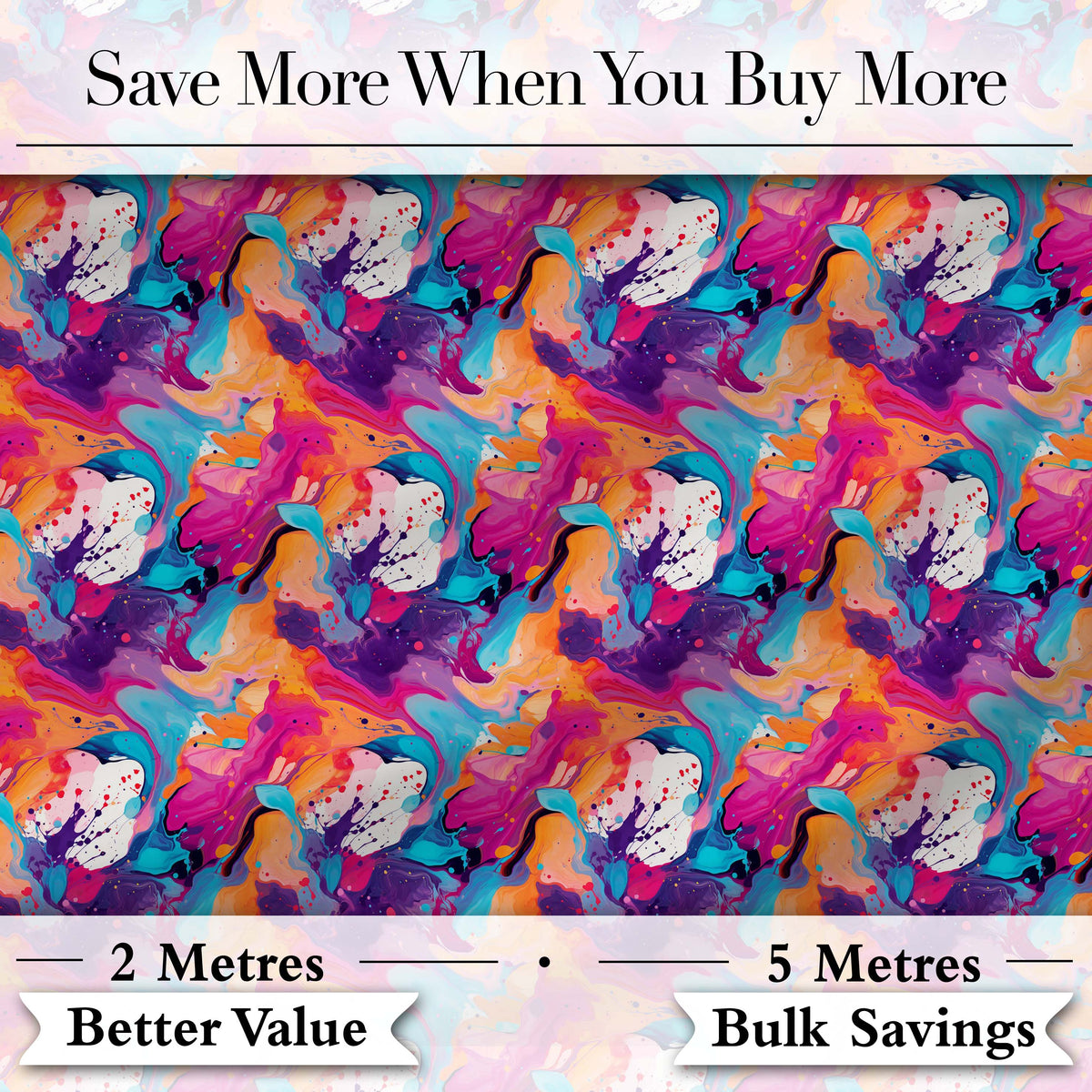 Colourful Liquid Marble Swirl Pink Purple Orange Abstract Pattern  Digital Print Material by the Metre UK Sewing Quilting Textile