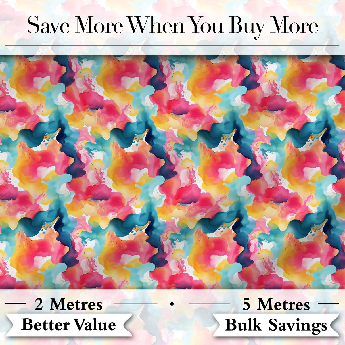 Watercolour Blend Abstract Flow Soft Pink Yellow Blue Pattern Lovely  Digital Print Material by the Metre UK Sewing Quilting Textile
