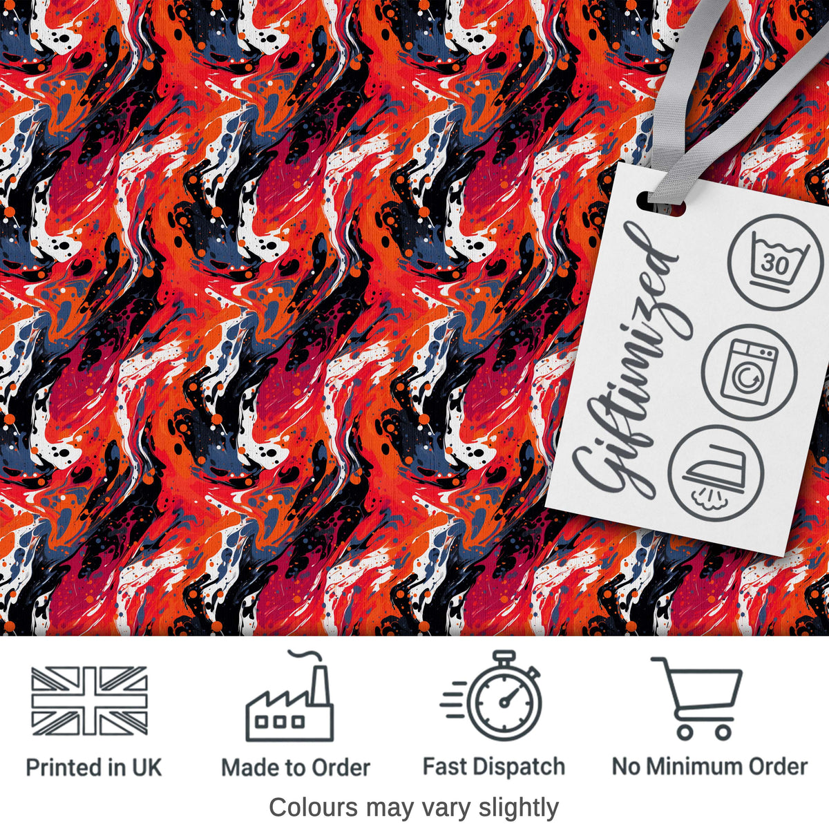 Bright Paint Splash Multicolour Abstract Pattern Cute Unique Gift  Digital Print Material by the Metre UK Sewing Quilting Textile
