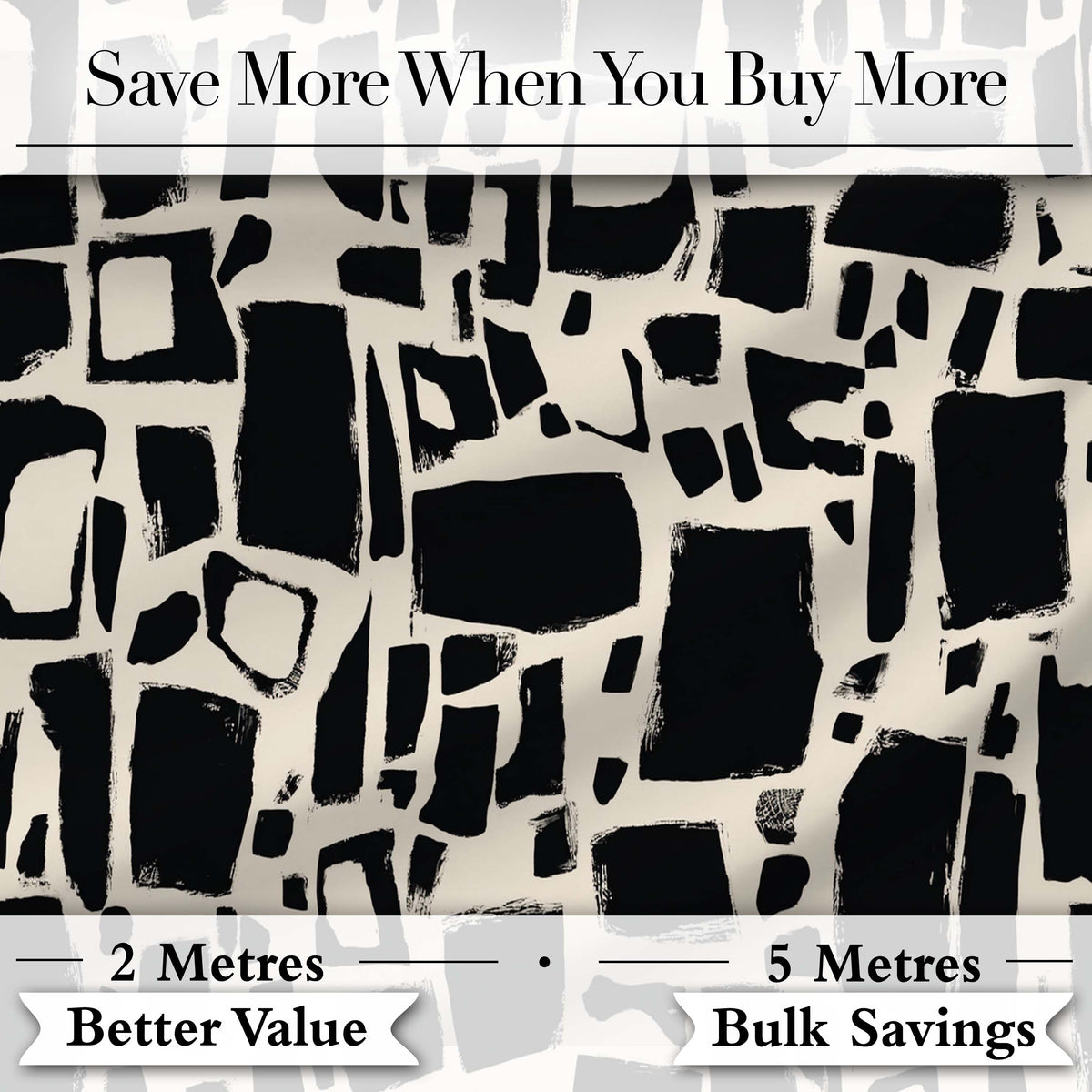 Irregular Mosaic Tiles Black Cream Abstract Geometric Pattern Lovely  Digital Print Material by the Metre UK Sewing Quilting Textile