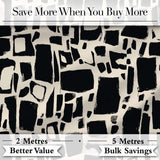Irregular Mosaic Tiles Black Cream Abstract Geometric Pattern Lovely  Digital Print Material by the Metre UK Sewing Quilting Textile