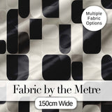 Modern Rounded Shapes Black Grey Minimalist Geometric Pattern Lovely  Digital Print Material by the Metre UK Sewing Quilting Textile