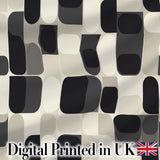 Modern Rounded Shapes Black Grey Minimalist Geometric Pattern Lovely  Digital Print Material by the Metre UK Sewing Quilting Textile