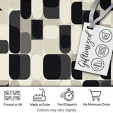 Modern Rounded Shapes Black Grey Minimalist Geometric Pattern Lovely  Digital Print Material by the Metre UK Sewing Quilting Textile