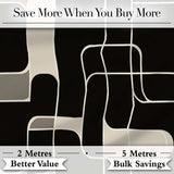 Contemporary Line Grid Black Cream Abstract Outline Pattern Lovely  Digital Print Material by the Metre UK Sewing Quilting Textile