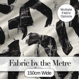 Bold Expressionist Brush Strokes Black Cream Artistic Abstract  Digital Print Material by the Metre UK Sewing Quilting Textile