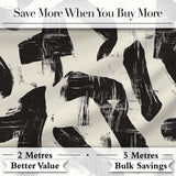Bold Expressionist Brush Strokes Black Cream Artistic Abstract  Digital Print Material by the Metre UK Sewing Quilting Textile