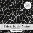 Pebble Outline Network Black Cream Organic Abstract Pattern Lovely  Digital Print Material by the Metre UK Sewing Quilting Textile