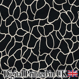 Pebble Outline Network Black Cream Organic Abstract Pattern Lovely  Digital Print Material by the Metre UK Sewing Quilting Textile