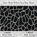 Pebble Outline Network Black Cream Organic Abstract Pattern Lovely  Digital Print Material by the Metre UK Sewing Quilting Textile