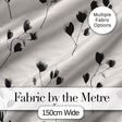 Minimal Floral Stems Black Cream Soft Botanical Pattern Lovely  Digital Print Material by the Metre UK Sewing Quilting Textile