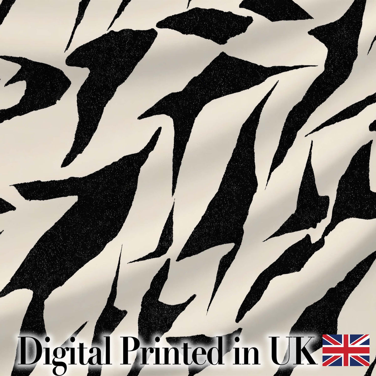Wavy Zebra Lines Black Cream Organic Stripe Pattern Cute Unique Gift  Digital Print Material by the Metre UK Sewing Quilting Textile