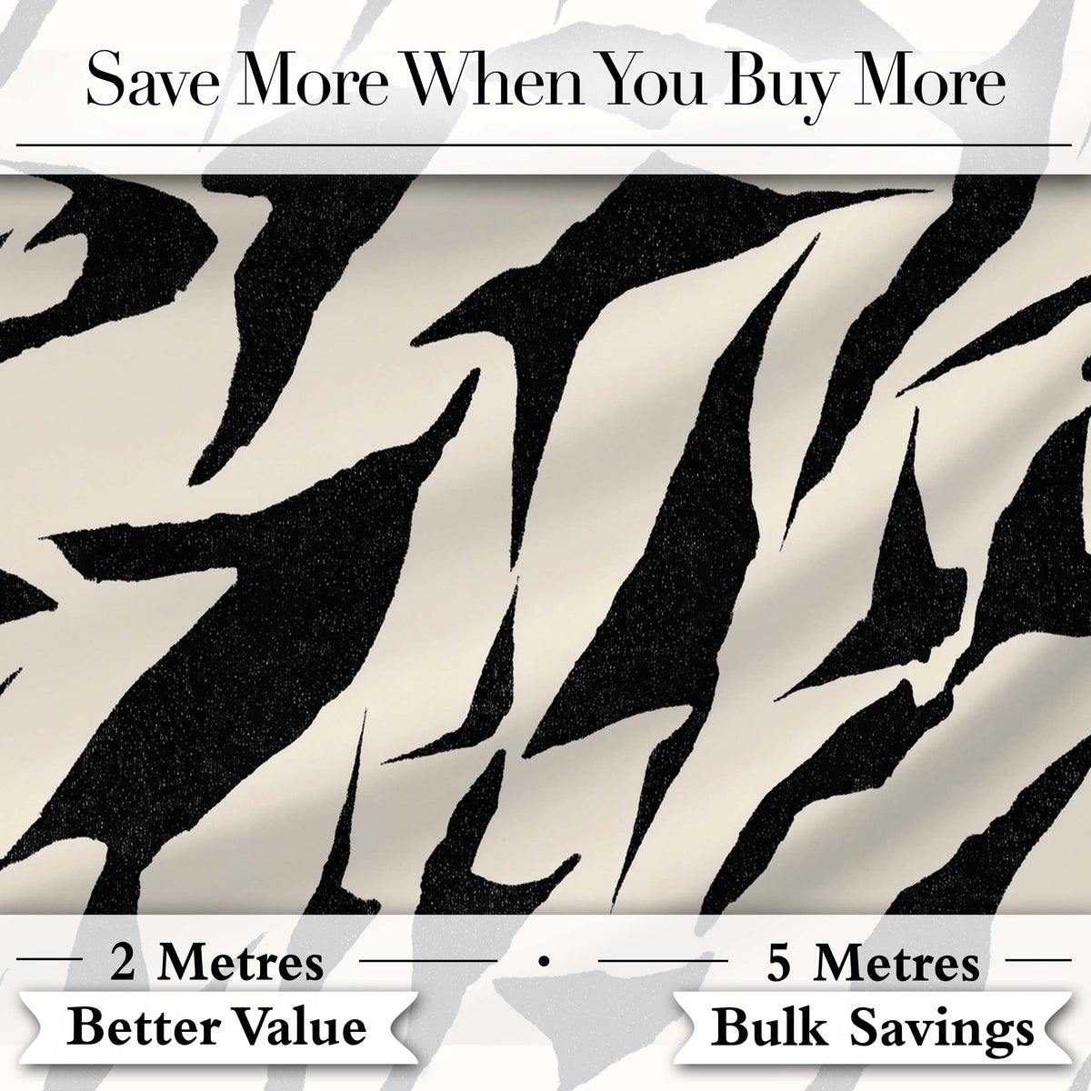 Wavy Zebra Lines Black Cream Organic Stripe Pattern Cute Unique Gift  Digital Print Material by the Metre UK Sewing Quilting Textile