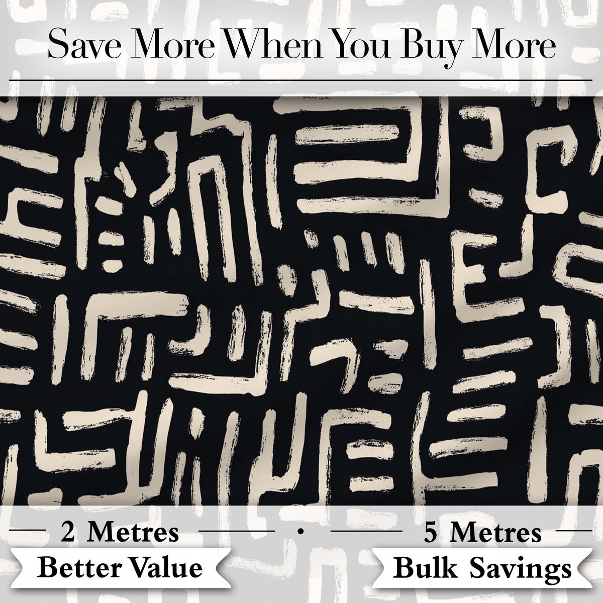 Tribal Maze Lines Black Cream Geometric Abstract Pattern Lovely  Digital Print Material by the Metre UK Sewing Quilting Textile