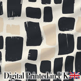 Flowing Wavy Lines Black Cream Organic Stripe Pattern Lovely  Digital Print Material by the Metre UK Sewing Quilting Textile