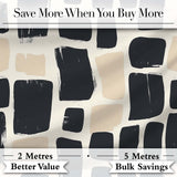 Flowing Wavy Lines Black Cream Organic Stripe Pattern Lovely  Digital Print Material by the Metre UK Sewing Quilting Textile
