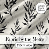 Scandinavian Floral Stems Black Cream Simple Flower Pattern Lovely  Digital Print Material by the Metre UK Sewing Quilting Textile