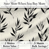 Scandinavian Floral Stems Black Cream Simple Flower Pattern Lovely  Digital Print Material by the Metre UK Sewing Quilting Textile