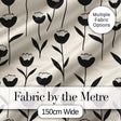 Delicate Botanical Sprigs Black Cream Minimal Floral Pattern Lovely  Digital Print Material by the Metre UK Sewing Quilting Textile
