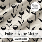 Delicate Botanical Sprigs Black Cream Minimal Floral Pattern Lovely  Digital Print Material by the Metre UK Sewing Quilting Textile
