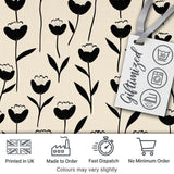 Delicate Botanical Sprigs Black Cream Minimal Floral Pattern Lovely  Digital Print Material by the Metre UK Sewing Quilting Textile