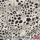 Scattered Paint Droplets Black Beige Abstract Spot Pattern Lovely  Digital Print Material by the Metre UK Sewing Quilting Textile