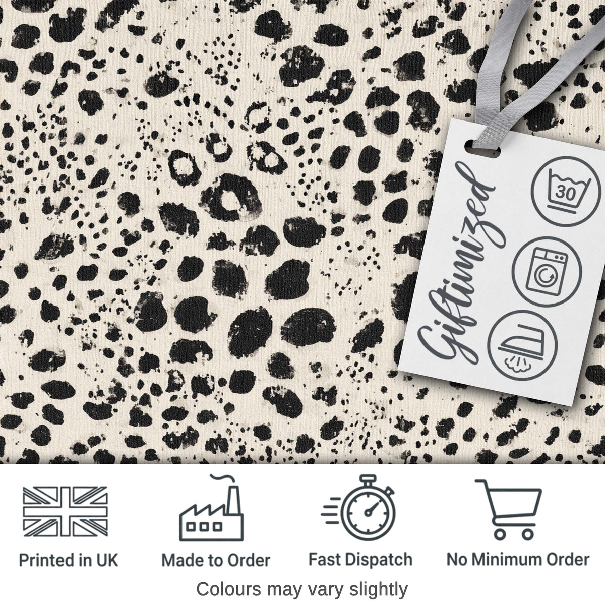 Scattered Paint Droplets Black Beige Abstract Spot Pattern Lovely  Digital Print Material by the Metre UK Sewing Quilting Textile