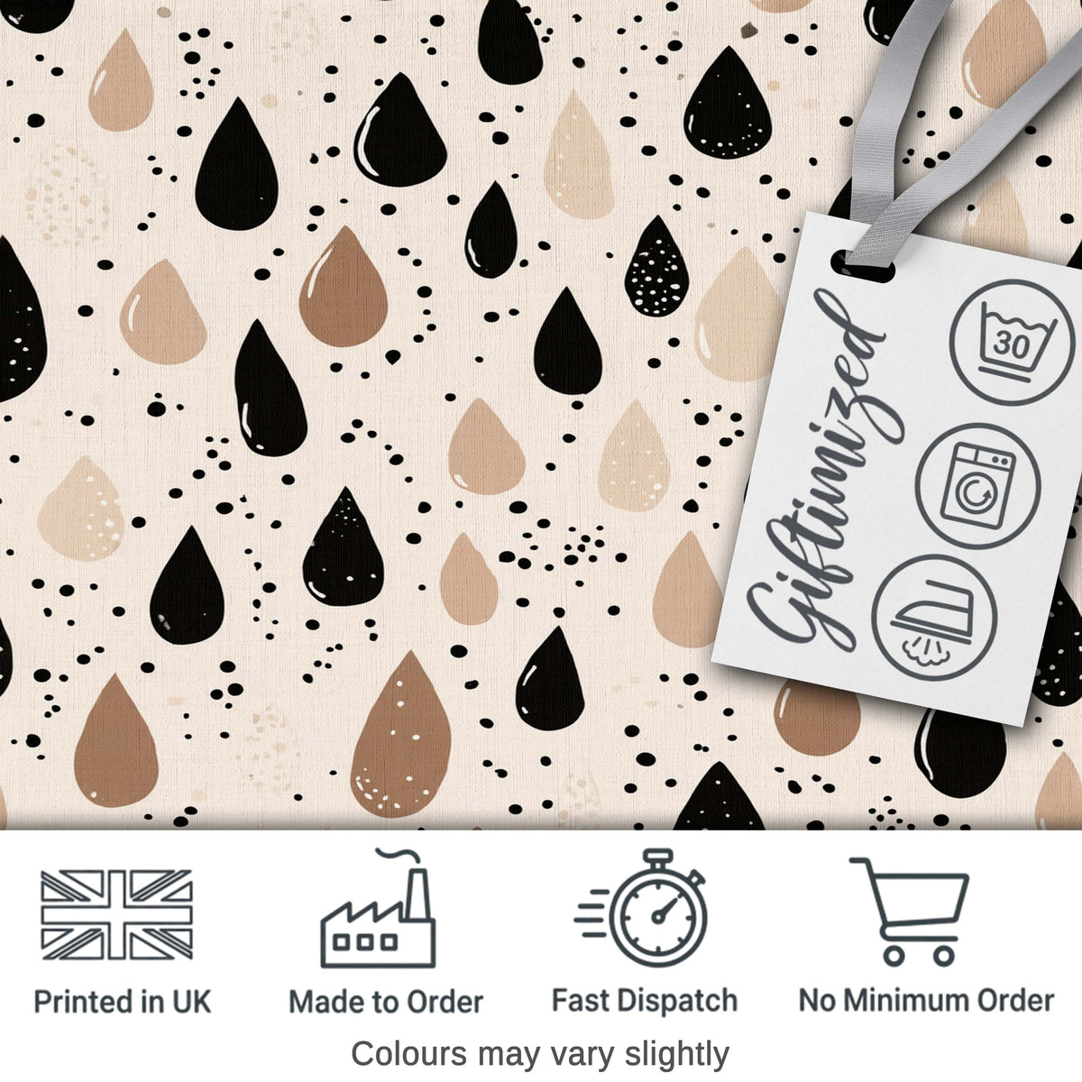 Botanical Leaf Silhouettes Black Cream Organic Nature Pattern Lovely  Digital Print Material by the Metre UK Sewing Quilting Textile