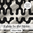 Symmetrical Petal Tile Black Cream Geometric Floral Pattern Lovely  Digital Print Material by the Metre UK Sewing Quilting Textile