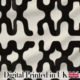 Symmetrical Petal Tile Black Cream Geometric Floral Pattern Lovely  Digital Print Material by the Metre UK Sewing Quilting Textile
