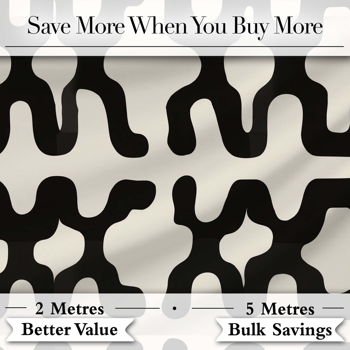 Symmetrical Petal Tile Black Cream Geometric Floral Pattern Lovely  Digital Print Material by the Metre UK Sewing Quilting Textile