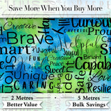 Splatter Paint Typography Multicolour Black Motivational Word Lovely  Digital Print Material by the Metre UK Sewing Quilting Textile