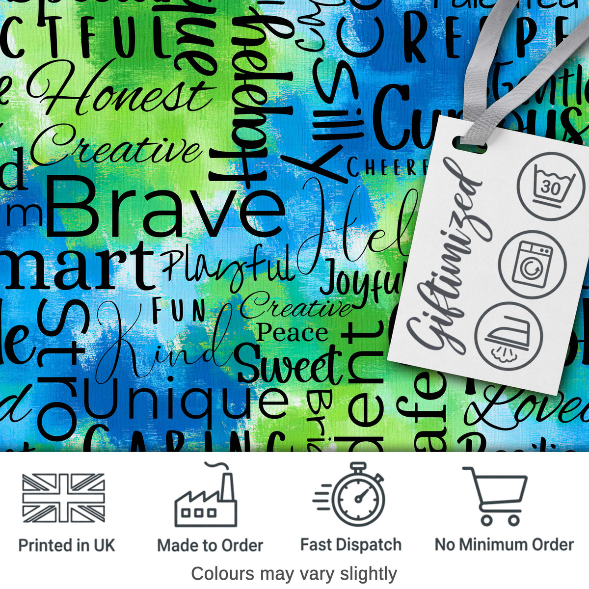 Splatter Paint Typography Multicolour Black Motivational Word Lovely  Digital Print Material by the Metre UK Sewing Quilting Textile